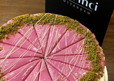 Roze koek cheesecake